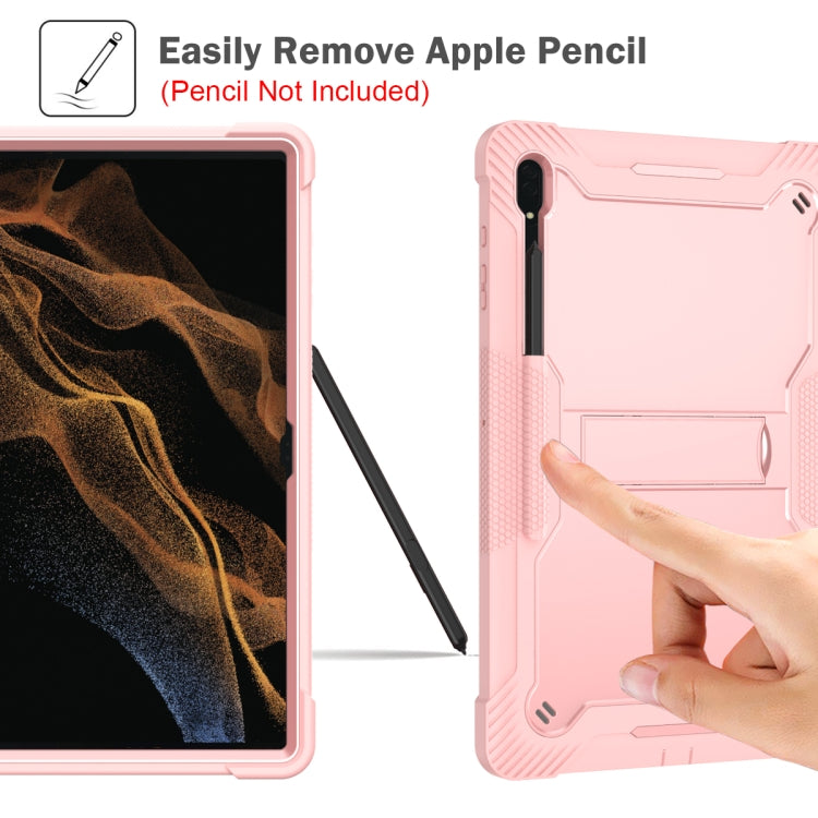 For Samsung Galaxy Tab S9  Ultra / S8 Ultra Silicone + PC Shockproof Protective Tablet Case(Rose Gold) - Galaxy Tab S8 Ultra Cases by PMC Jewellery | Online Shopping South Africa | PMC Jewellery | Buy Now Pay Later Mobicred