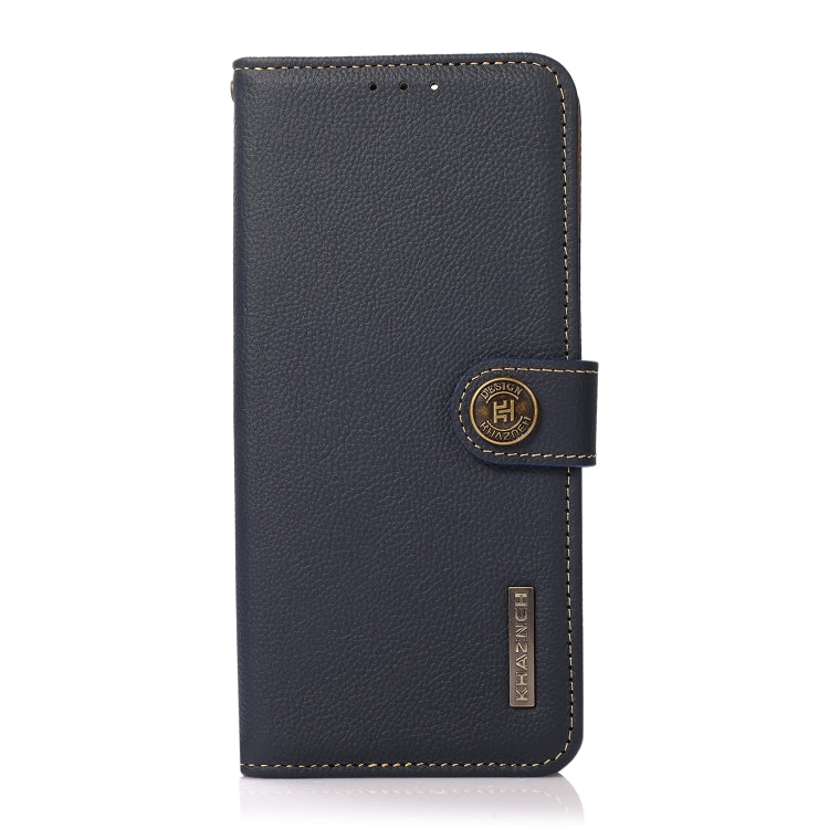 For Google Pixel 7 Pro 5G KHAZNEH Custer Genuine Leather RFID Phone Case(Blue) - Google Cases by PMC TechLife | Online Shopping South Africa | PMC TechLife | Buy Now Pay Later Mobicred