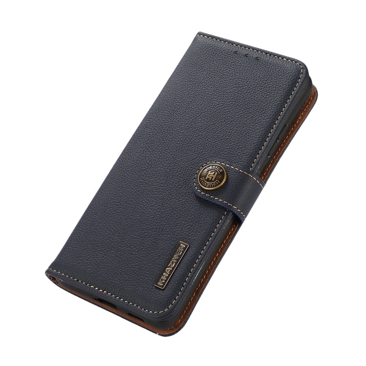For Google Pixel 7 Pro 5G KHAZNEH Custer Genuine Leather RFID Phone Case(Blue) - Google Cases by PMC TechLife | Online Shopping South Africa | PMC TechLife | Buy Now Pay Later Mobicred