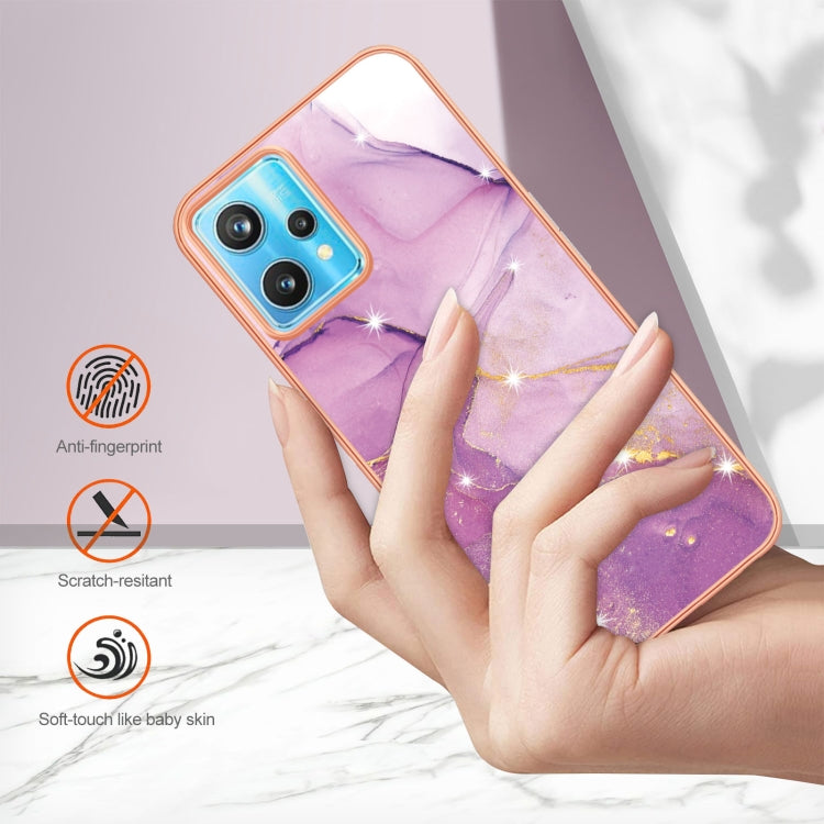 For Realme 9 Pro+ Electroplating Marble Pattern Dual-side IMD TPU Phone Case(Purple 001) - Realme Cases by PMC Jewellery | Online Shopping South Africa | PMC Jewellery | Buy Now Pay Later Mobicred