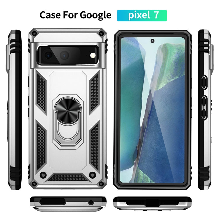 For Google Pixel 7 Shockproof TPU + PC Phone Case with Holder(Silver) - Google Cases by PMC TechLife | Online Shopping South Africa | PMC TechLife