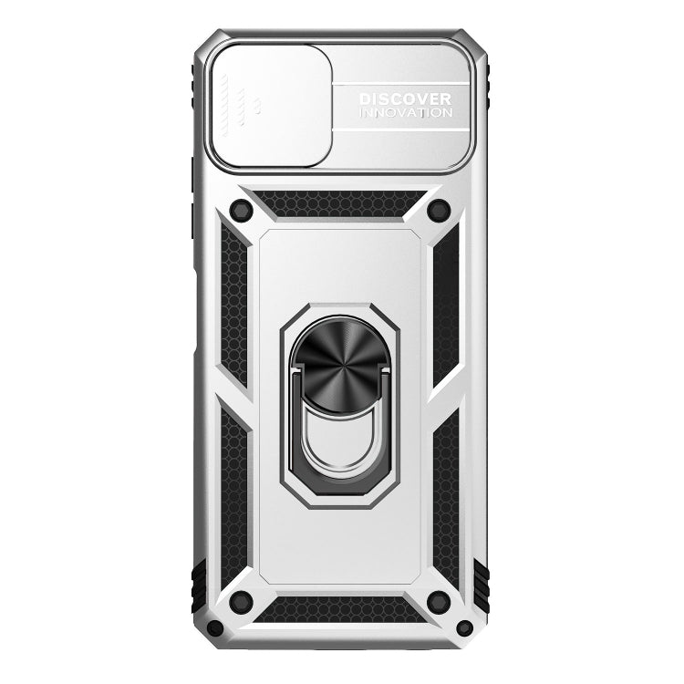 For Samsung Galaxy A22 5G Sliding Camshield Holder Phone Case(Silver) - Galaxy Phone Cases by PMC TechLife | Online Shopping South Africa | PMC TechLife