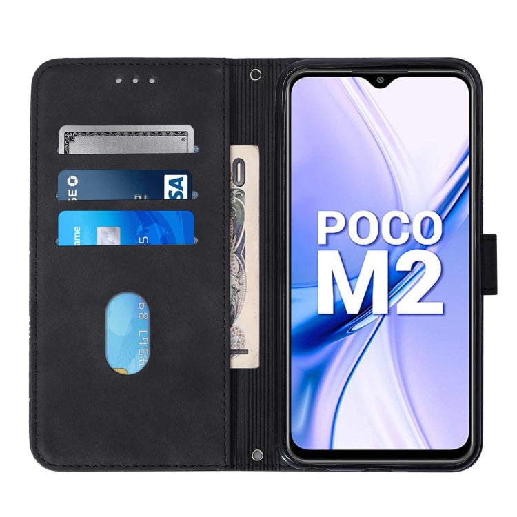 For Xiaomi Redmi 9 / 9 Power / Poco M2 Crossbody 3D Embossed Flip Leather Phone Case(Black) - Xiaomi Cases by PMC TechLife | Online Shopping South Africa | PMC TechLife
