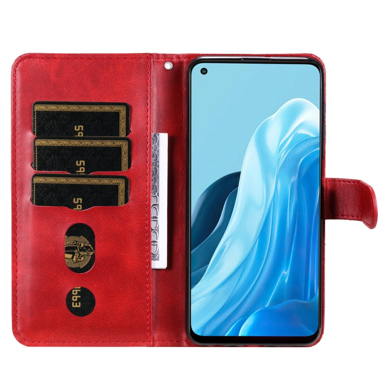 For OPPO Reno7 5G / Find X5 Lite International Version Fashion Calf Texture Zipper Horizontal Flip Leather Case(Red) - OPPO Cases by PMC Jewellery | Online Shopping South Africa | PMC Jewellery | Buy Now Pay Later Mobicred