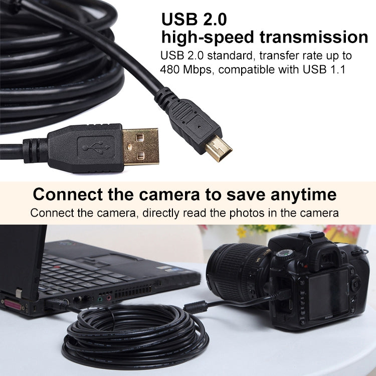 12m Mini 5 Pin to USB 2.0 Camera Extension Data Cable -  by PMC TechLife | Online Shopping South Africa | PMC TechLife | Buy Now Pay Later Mobicred