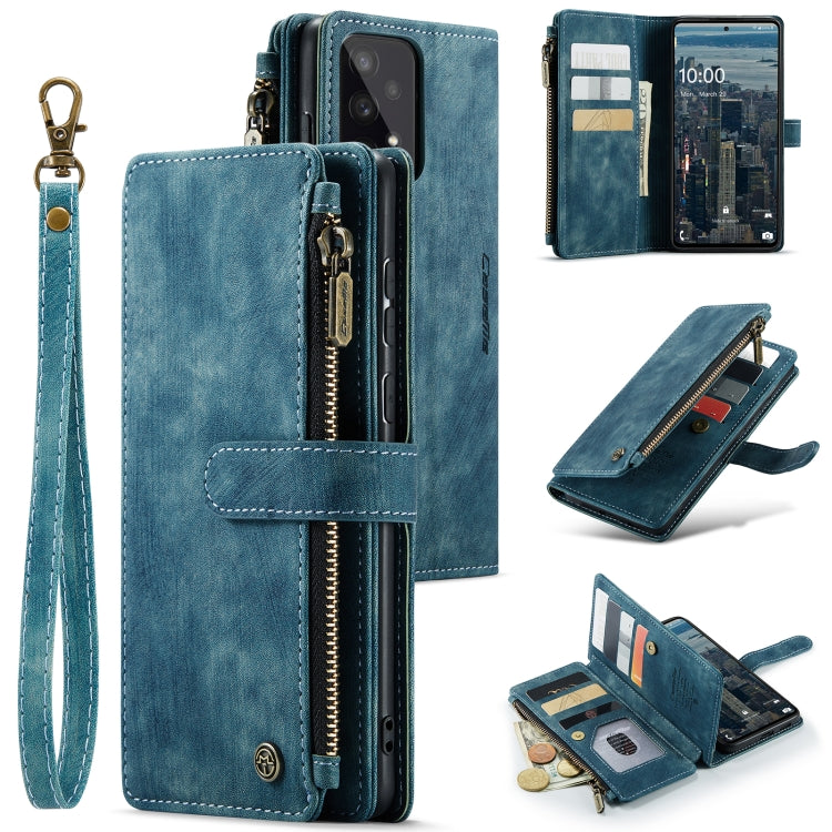 For Samsung Galaxy A53 5G CaseMe C30 Multifunctional Phone Leather Case with Holder & Card Slot & Wallet(Blue) - Galaxy Phone Cases by CaseMe | Online Shopping South Africa | PMC Jewellery | Buy Now Pay Later Mobicred