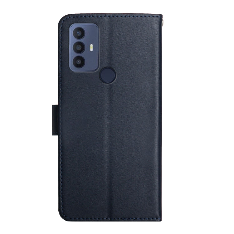 For TCL 30 SE Genuine Leather Fingerprint-proof Flip Phone Case(Blue) - More Brand by PMC TechLife | Online Shopping South Africa | PMC TechLife | Buy Now Pay Later Mobicred