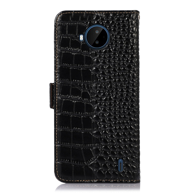 For Nokia C20 Plus Crocodile Top Layer Cowhide Leather Phone Case(Black) - Nokia Cases by PMC TechLife | Online Shopping South Africa | PMC TechLife | Buy Now Pay Later Mobicred