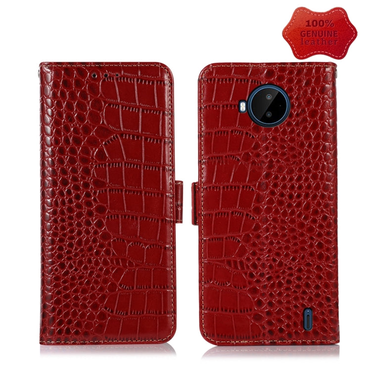 For Nokia C20 Plus Crocodile Top Layer Cowhide Leather Phone Case(Red) - Nokia Cases by PMC TechLife | Online Shopping South Africa | PMC TechLife | Buy Now Pay Later Mobicred
