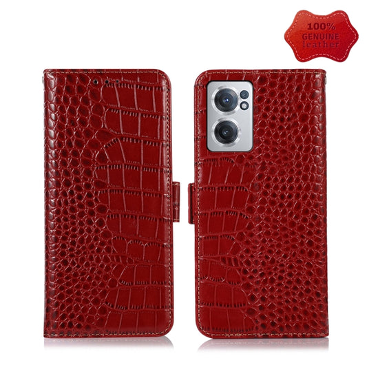 For OnePlus Nord CE 2 5G Crocodile Top Layer Cowhide Leather Phone Case(Red) - OnePlus Cases by PMC Jewellery | Online Shopping South Africa | PMC Jewellery | Buy Now Pay Later Mobicred