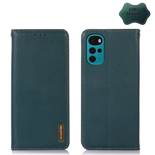 For Motorola Moto G22 KHAZNEH Nappa Top Layer Cowhide Leather Phone Case(Green) - Motorola Cases by PMC Jewellery | Online Shopping South Africa | PMC Jewellery | Buy Now Pay Later Mobicred