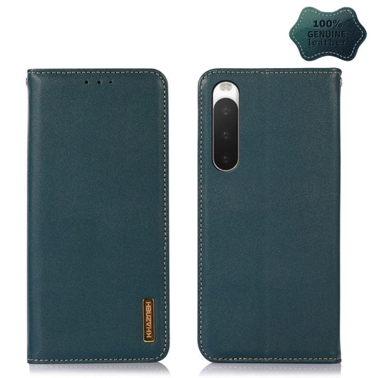 For Sony Xperia 10 IV KHAZNEH Nappa Top Layer Cowhide Leather Phone Case(Green) - Sony Cases by PMC Jewellery | Online Shopping South Africa | PMC Jewellery | Buy Now Pay Later Mobicred