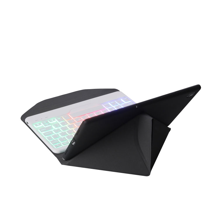 BM20S Backlight Diamond Texture Bluetooth Keyboard Leather Case with Triangle Back Support For Lenovo M10 Plus 10.3 inch TB-X606 / TB-X606F(Black + White) - Lenovo Keyboard by PMC TechLife | Online Shopping South Africa | PMC TechLife