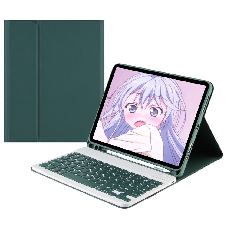Square Cap Bluetooth Keyboard Leather Case with Pen Slot for Samsung Galaxy Tab S6 Lite(Dark Green) - Samsung Keyboard by PMC TechLife | Online Shopping South Africa | PMC TechLife