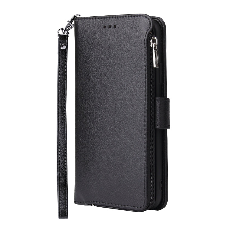 For Huawei P40 Lite / nova 6 SE Microfiber Zipper Horizontal Flip Leather Case(Black) - Huawei Cases by PMC TechLife | Online Shopping South Africa | PMC TechLife | Buy Now Pay Later Mobicred
