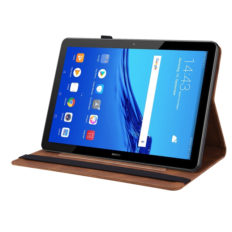For Huawei MediaPad T5 Butterfly Flower Embossed Leather Tablet Case(Brown) - Huawei by PMC TechLife | Online Shopping South Africa | PMC TechLife | Buy Now Pay Later Mobicred