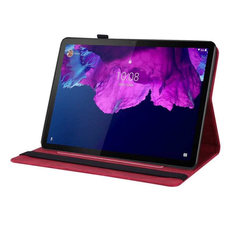 For Lenovo Tab P11 TB-J606F Butterfly Flower Embossed Leather Tablet Case(Red) - Lenovo by PMC TechLife | Online Shopping South Africa | PMC TechLife | Buy Now Pay Later Mobicred