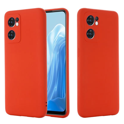 For OPPO Reno7 5G Global / Find X5 Lite Pure Color Liquid Silicone Shockproof Full Coverage Phone Case(Red) - OPPO Cases by PMC Jewellery | Online Shopping South Africa | PMC Jewellery | Buy Now Pay Later Mobicred