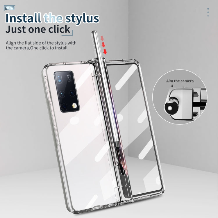 For Huawei Mate X2 Electroplating Hinge Phone Case with Stylus(Transparent) - Huawei Cases by PMC TechLife | Online Shopping South Africa | PMC TechLife | Buy Now Pay Later Mobicred