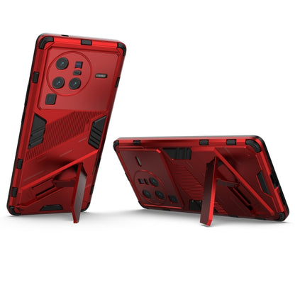 For vivo X80 Pro Punk Armor PC + TPU Phone Case with Holder(Red) - vivo Cases by PMC Jewellery | Online Shopping South Africa | PMC Jewellery