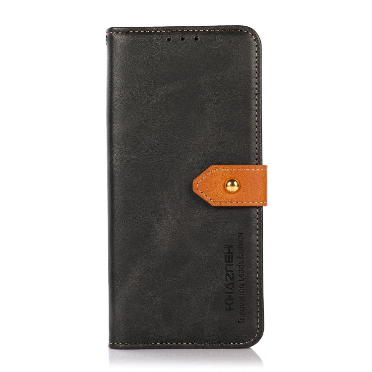 For iPhone 17 Pro Max KHAZNEH Dual-color Cowhide Texture Flip Leather Phone Case(Black) - free shipping - PMc TechLife - Order now!