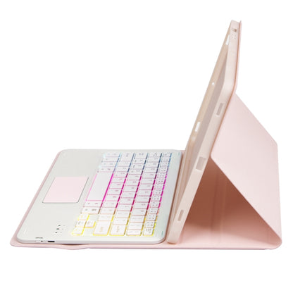 T102B-AS Skin Feel Pen Slot Touch Pad Backlight Bluetooth Keyboard Leather Tablet Case For iPad 10.2 2021&2020&2019/Air 2019/Pro 10.5(Pink) - For iPad Pro by PMC Jewellery | Online Shopping South Africa | PMC Jewellery | Buy Now Pay Later Mobicred