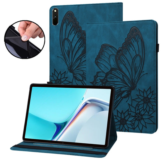 For Huawei MatePad 11 2021 Big Butterfly Embossed Leather Tablet Case(Blue) - Huawei by PMC Jewellery | Online Shopping South Africa | PMC Jewellery | Buy Now Pay Later Mobicred