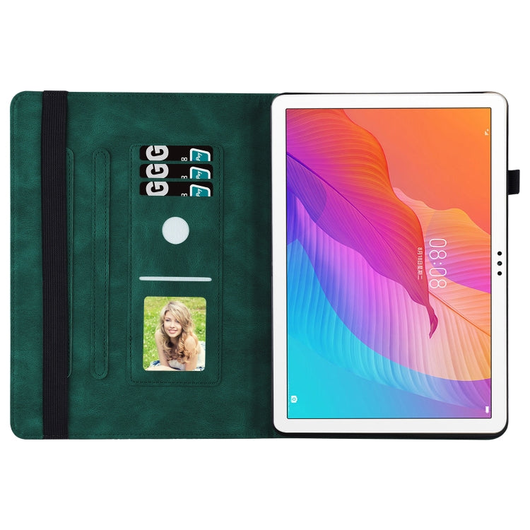 For Huawei MatePad T 10s Big Butterfly Embossed Leather Tablet Case(Green) - Huawei by PMC TechLife | Online Shopping South Africa | PMC TechLife | Buy Now Pay Later Mobicred