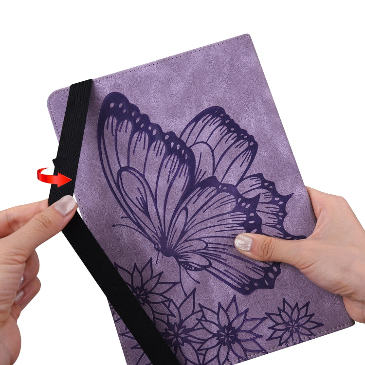 For OPPO Pad 11 inch 2022 Big Butterfly Embossed Leather Tablet Case(Purple) - OPPO by PMC TechLife | Online Shopping South Africa | PMC TechLife | Buy Now Pay Later Mobicred