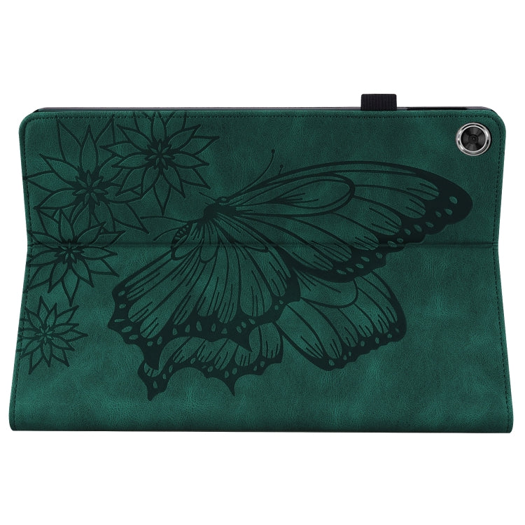 For Lenovo M10 Plus X606F Big Butterfly Embossed Leather Tablet Case(Green) - Lenovo by PMC TechLife | Online Shopping South Africa | PMC TechLife | Buy Now Pay Later Mobicred