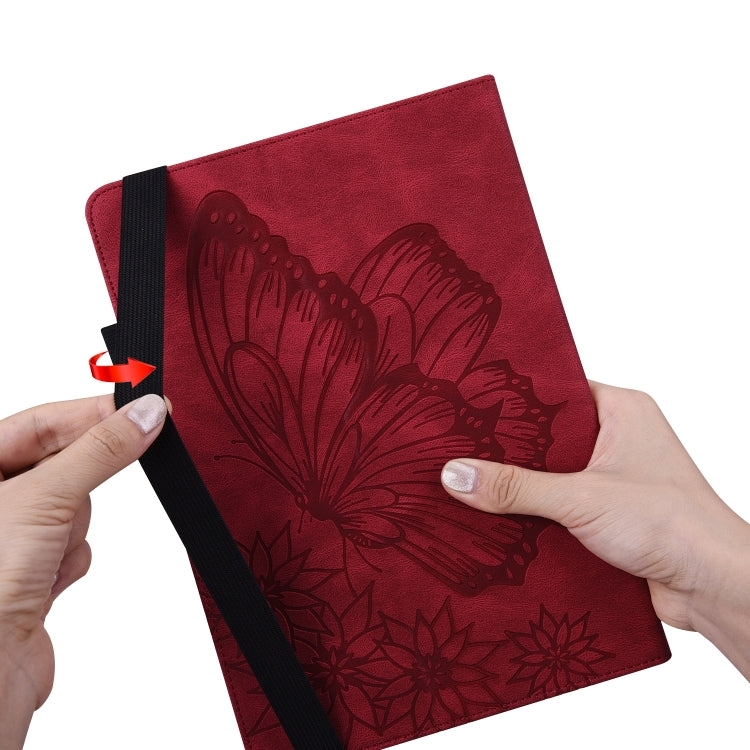 For Lenovo Tab M10 HD 2nd Gen Big Butterfly Embossed Leather Tablet Case(Red) - Lenovo by PMC TechLife | Online Shopping South Africa | PMC TechLife | Buy Now Pay Later Mobicred