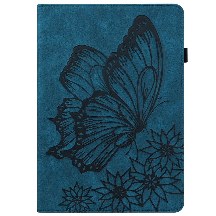 For Amazon Kindle Fire HD 10 2019 / 2017 Big Butterfly Embossed Smart Leather Tablet Case(Blue) - Amazon by PMC TechLife | Online Shopping South Africa | PMC TechLife | Buy Now Pay Later Mobicred
