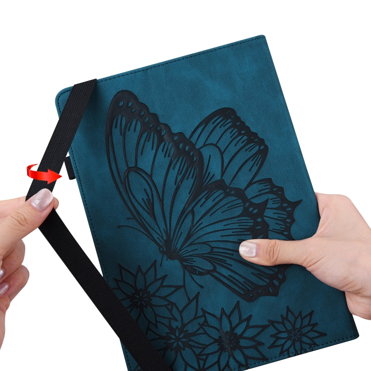 For Amazon Kindle Fire HD 10 2019 / 2017 Big Butterfly Embossed Smart Leather Tablet Case(Blue) - Amazon by PMC TechLife | Online Shopping South Africa | PMC TechLife | Buy Now Pay Later Mobicred