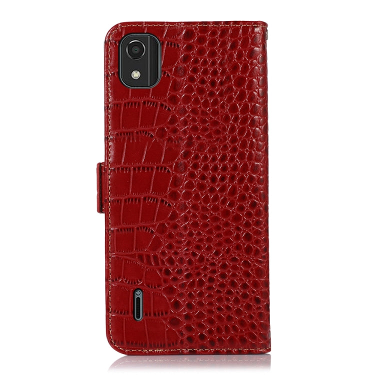 For Nokia C2 2nd Edition Crocodile Top Layer Cowhide Leather Phone Case(Red) - Nokia Cases by PMC TechLife | Online Shopping South Africa | PMC TechLife | Buy Now Pay Later Mobicred