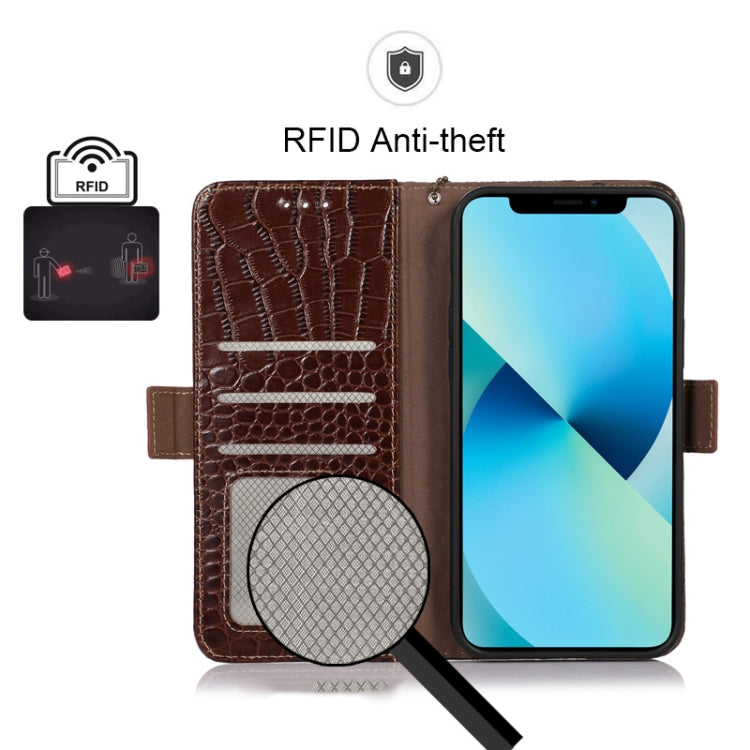 For Nokia C2 2nd Edition Crocodile Top Layer Cowhide Leather Phone Case(Brown) - Nokia Cases by PMC TechLife | Online Shopping South Africa | PMC TechLife | Buy Now Pay Later Mobicred
