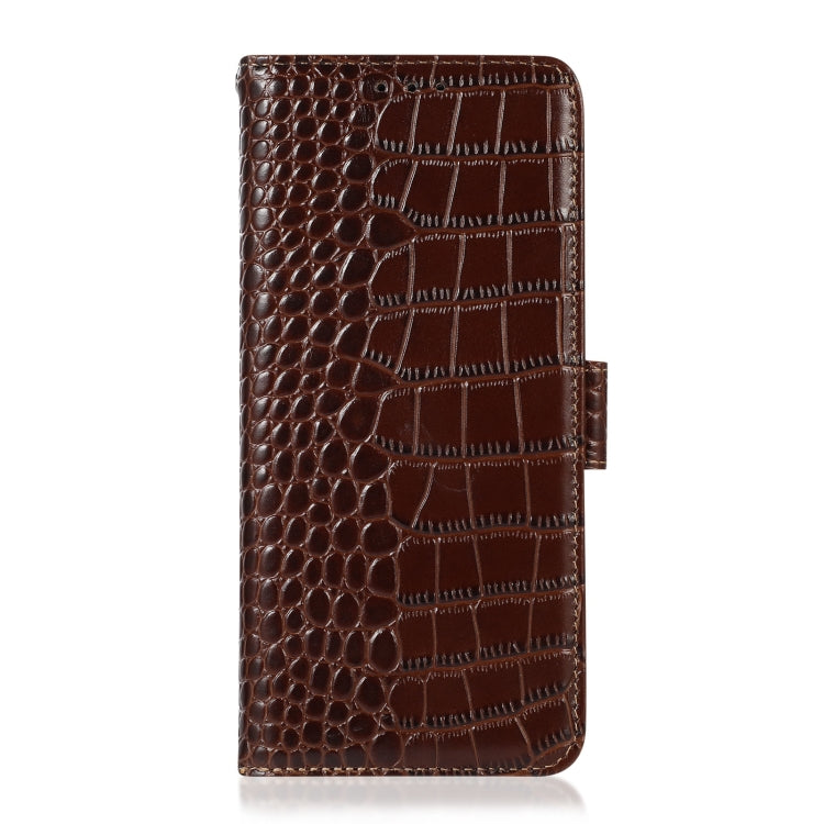 For Nokia C21 Plus Crocodile Top Layer Cowhide Leather Phone Case(Brown) - Nokia Cases by PMC TechLife | Online Shopping South Africa | PMC TechLife | Buy Now Pay Later Mobicred