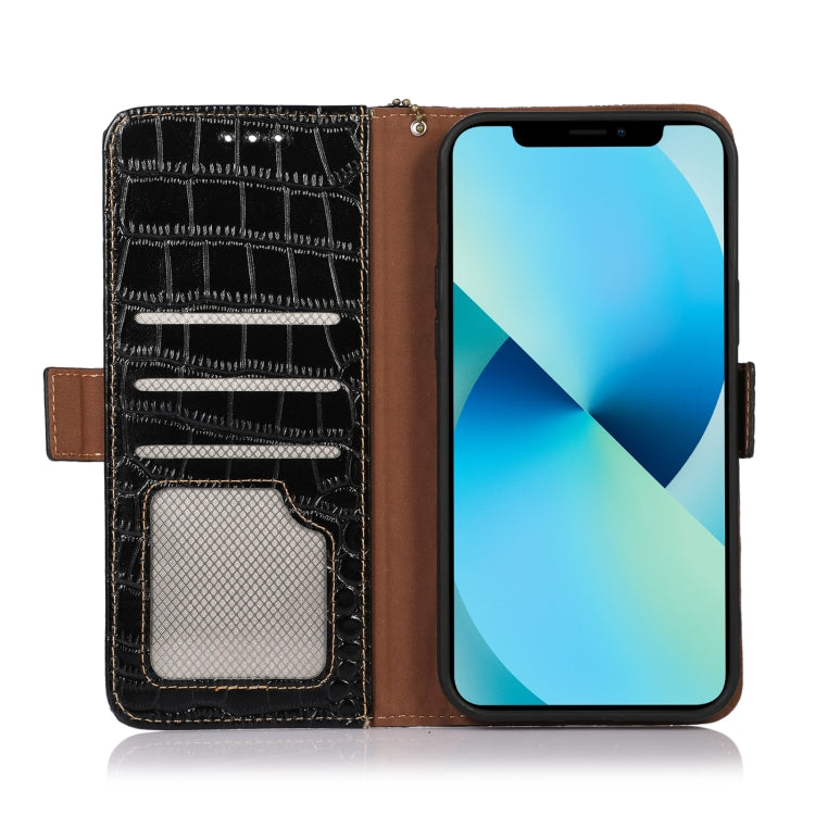 For Nokia C21 Crocodile Top Layer Cowhide Leather Phone Case(Black) - Nokia Cases by PMC TechLife | Online Shopping South Africa | PMC TechLife | Buy Now Pay Later Mobicred
