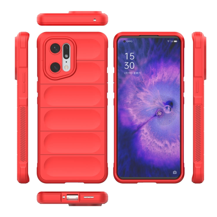 For OPPO Find X5 Pro Magic Shield TPU + Flannel Phone Case(Black) - OPPO Cases by PMC Jewellery | Online Shopping South Africa | PMC Jewellery