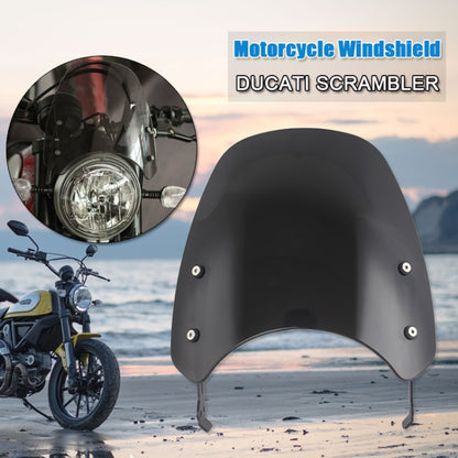 XRL-DF-7654 Motorcycle Headlight Retro Windshield for DUCATI(Transparent Smoked) - Others by PMC Jewellery | Online Shopping South Africa | PMC Jewellery | Buy Now Pay Later Mobicred