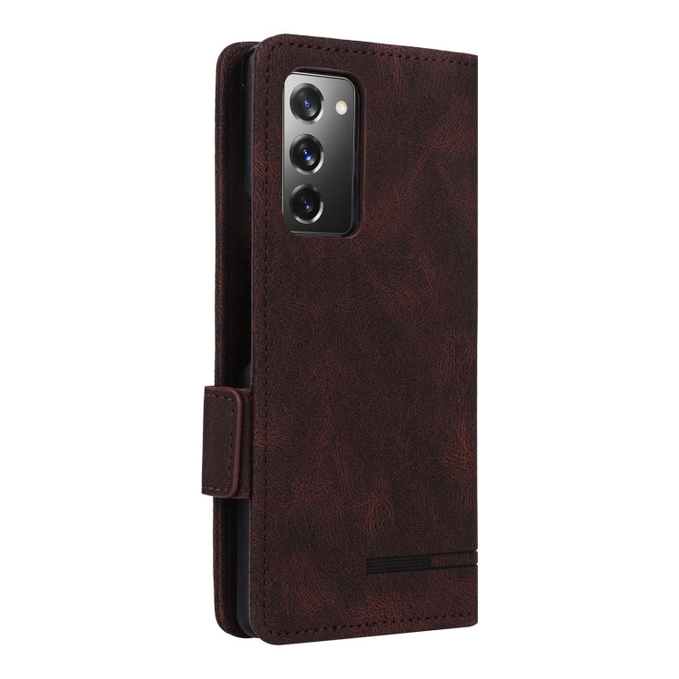 For Samsung Galaxy Z Fold2 5G Magnetic Clasp Flip Leather Phone Case(Brown) - free shipping - PMC TechLife - Order now!
