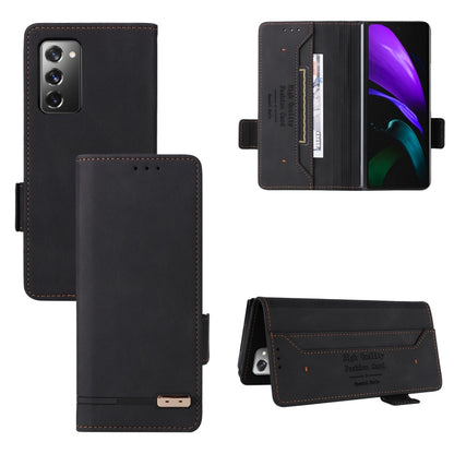 For Samsung Galaxy Z Fold2 5G Magnetic Clasp Flip Leather Phone Case(Black) - Galaxy Phone Cases by PMC Jewellery | Online Shopping South Africa | PMC Jewellery