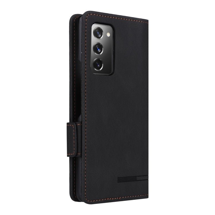 For Samsung Galaxy Z Fold2 5G Magnetic Clasp Flip Leather Phone Case(Black) - Galaxy Phone Cases by PMC Jewellery | Online Shopping South Africa | PMC Jewellery