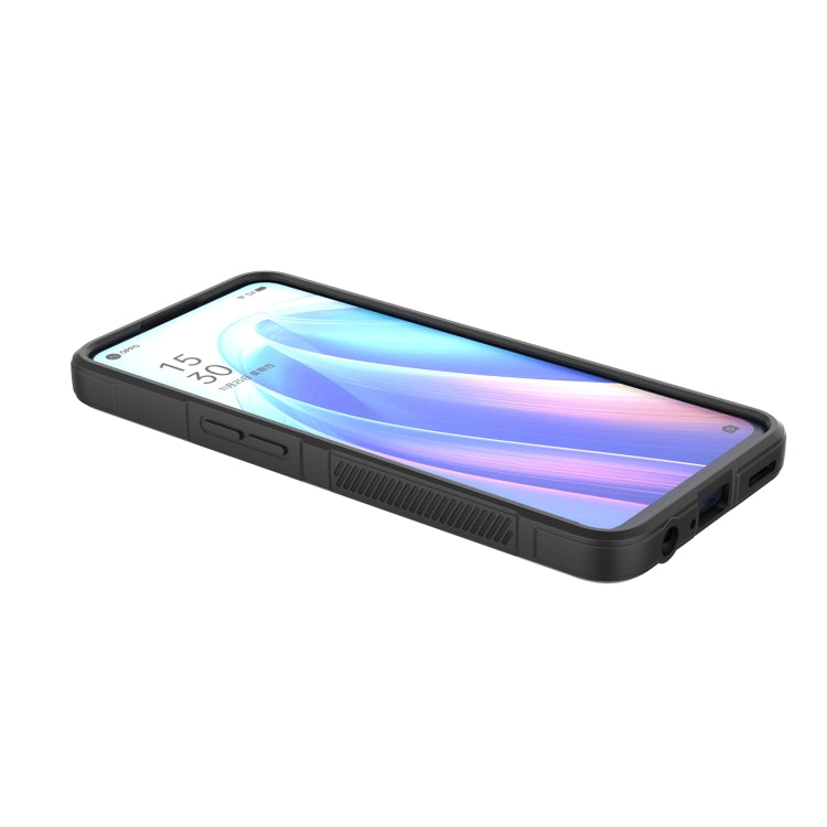 For OPPO Reno7 5G Global / Find X5 Lite Magic Shield TPU + Flannel Phone Case(Dark Blue) - OPPO Cases by PMC TechLife | Online Shopping South Africa | PMC TechLife | Buy Now Pay Later Mobicred