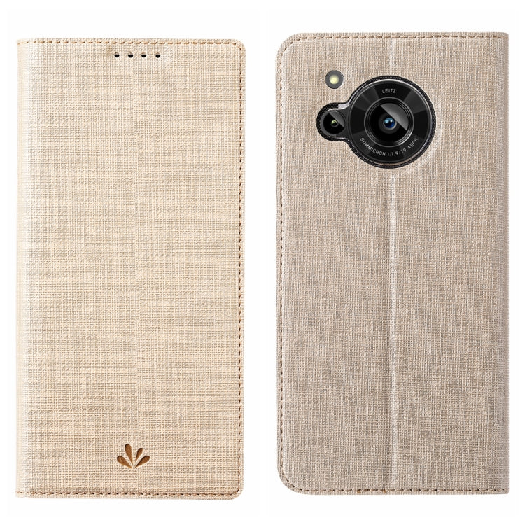 For Sharp Aquos R7 ViLi DMX Series Shockproof TPU + PU Leather Magnetic Attraction Horizontal Flip Case(Gold) - More Brand by ViLi | Online Shopping South Africa | PMC Jewellery | Buy Now Pay Later Mobicred