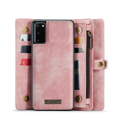 For Samsung Galaxy S20 CaseMe Detachable Multifunctional Horizontal Flip Leather Case, with Card Slot & Holder & Zipper Wallet & Photo Frame (Pink) - Galaxy Phone Cases by CaseMe | Online Shopping South Africa | PMC Jewellery | Buy Now Pay Later Mobicred