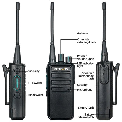 1 Pair RETEVIS RB29 FRS Free-license Two Way Radio Walkie Talkie(Black) - Handheld Walkie Talkie by RETEVIS | Online Shopping South Africa | PMC Jewellery | Buy Now Pay Later Mobicred