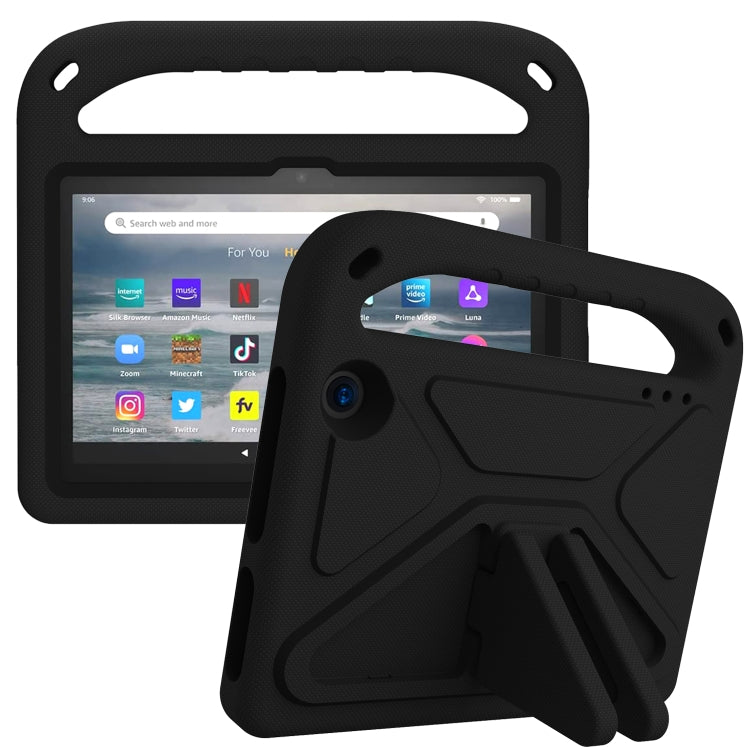 For Amazon Fire 7 2022 Handle EVA Shockproof Tablet Case with Triangle Holder(Black) - Amazon by PMC TechLife | Online Shopping South Africa | PMC TechLife | Buy Now Pay Later Mobicred