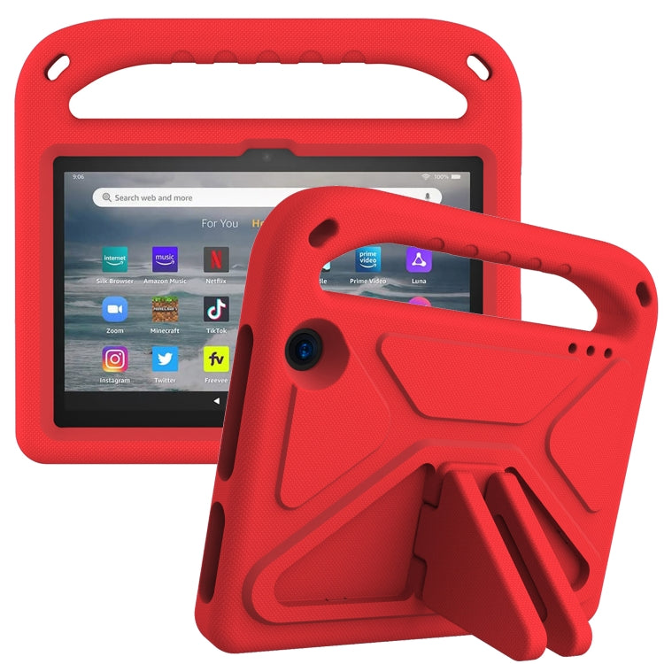 For Amazon Fire 7 2022 Handle EVA Shockproof Tablet Case with Triangle Holder(Red) - Amazon by PMC TechLife | Online Shopping South Africa | PMC TechLife | Buy Now Pay Later Mobicred