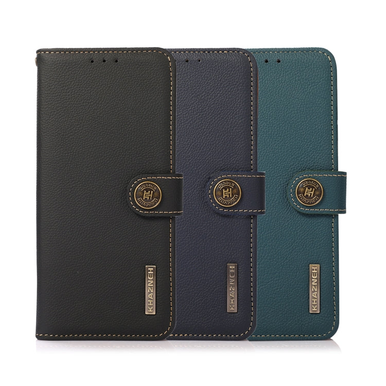 For Huawei nova Y70 Plus KHAZNEH Custer Genuine Leather RFID Phone Case(Blue) - Huawei Cases by PMC TechLife | Online Shopping South Africa | PMC TechLife | Buy Now Pay Later Mobicred