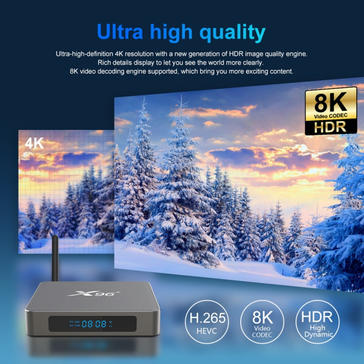 X96 X6 8K Smart TV BOX Android 11.0 Media Player, RK3566 Quad Core ARM Cortex A55, RAM: 8GB, ROM: 64GB, Plug Type:EU Plug - RK3566 by PMC Jewellery | Online Shopping South Africa | PMC Jewellery | Buy Now Pay Later Mobicred